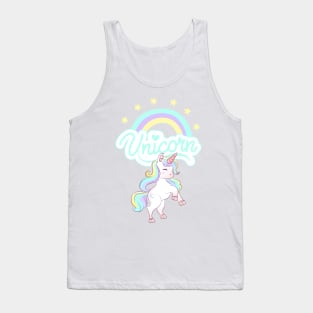 Beautiful Unicorn, Rainbow, and Stars Tank Top